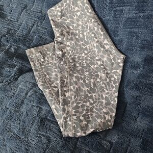 High-Waist Camouflage Print Women's Leggings - Gray